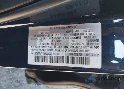 2022 Mazda Cx-5 2.5 Turbo Signature from USA, damaged, VIN JM3KFBXY1N0546948